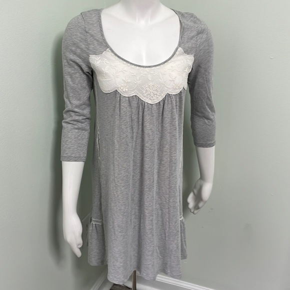 ANTHROPOLOGIE E by Eloise Gray Stripe Lace Dress - Picture 1 of 9